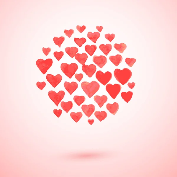 Corazón de acuarela. — Vector de stock