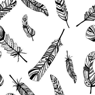 Dikişsiz desen tüyler