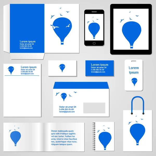 Modelo de identidade corporativa. Design de modelo de papelaria. Documentação para negócios. Ilustração vetorial . — Vetor de Stock