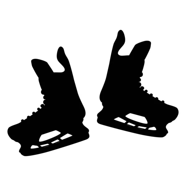Ishockeyskridskor Siluett Hockeyutrustning — Stock vektor