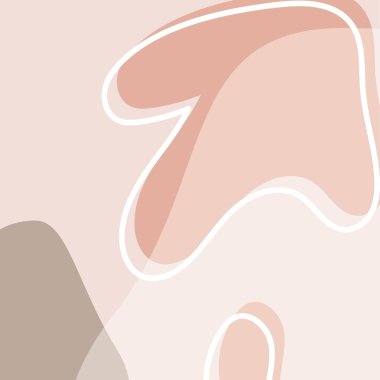 Soyut şekil ve çizgilerle açık kahverengi kare arkaplan.  