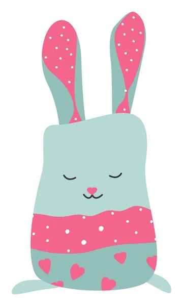 Rabbit Soft Toy Blue Color — Stock Vector