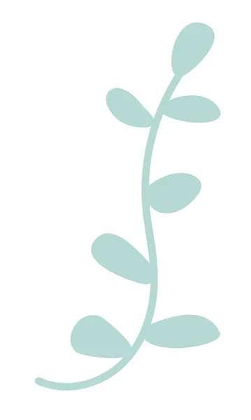 Ανοιχτό Μπλε Κλαδί Φύλλα Για Διακόσμηση Animation Επίπεδη Εικονογράφηση Κλιπ — Διανυσματικό Αρχείο