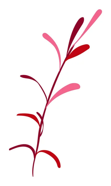 Κόκκινο Διακοσμητικό Κλαδί Φύλλα Κλιπ — Διανυσματικό Αρχείο