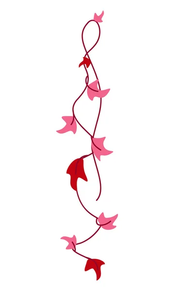 Ramo Decorativo Com Folhas Rosa Vermelha Clipart Elemento Isolado —  Vetores de Stock