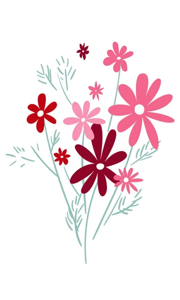 Bouquet Garden Flowers Clipart — Vector de stock