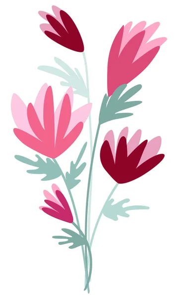 Bouquet Pink Garden Flowers Clipart — Vector de stock