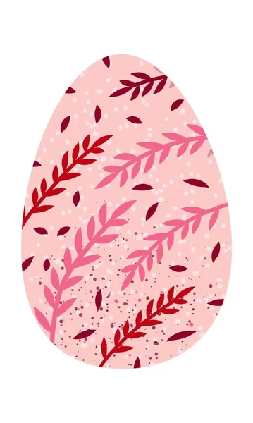 略带粉红的复活节彩蛋 用红枝装饰 — 图库矢量图片