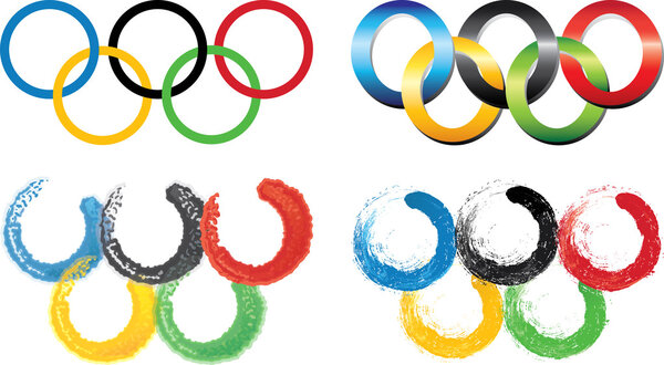 Set of the Olympic rings.White background.