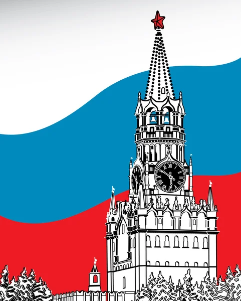 Moskova kremlin. russia.vector bayrağı — Stok Vektör