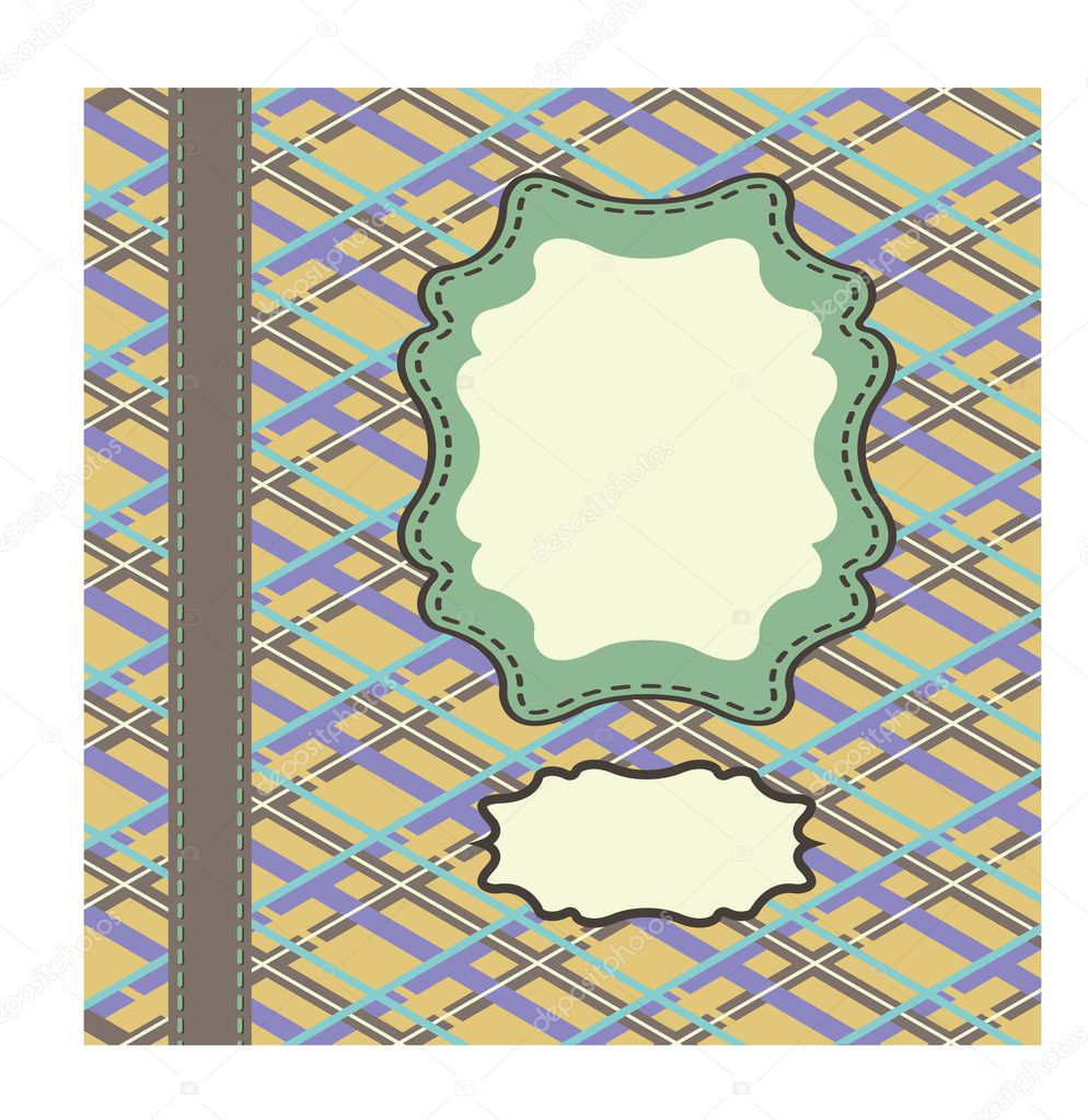 Vintage template,artwork with tartan and Arabesque
