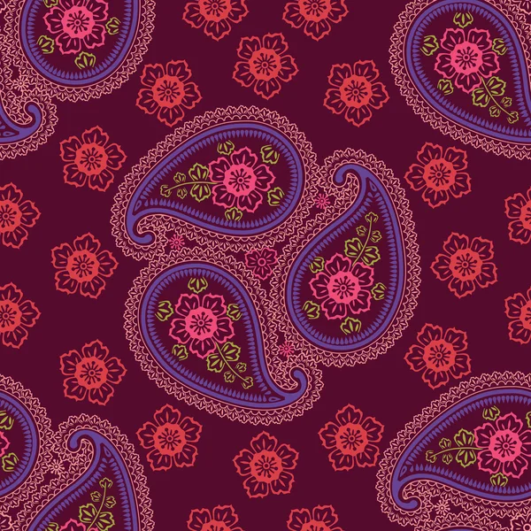 Paisley tkaniny bezešvá vektorová pattern.orient motivem — Stockový vektor