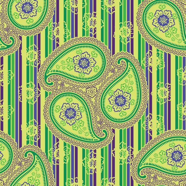 Patrón de vector sin costura de tela Paisley. Adorno de Oriente — Vector de stock