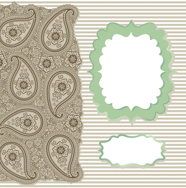 Vintage Paisley Strip lace.Design template,artwork — Stock Vector