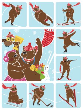 boz ayı şampiyonu pedestal.winter sports.awarding kazanan üzerinde