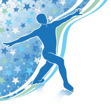 adam figürü skates.design şablon yıldızlar arka plan ve hattı