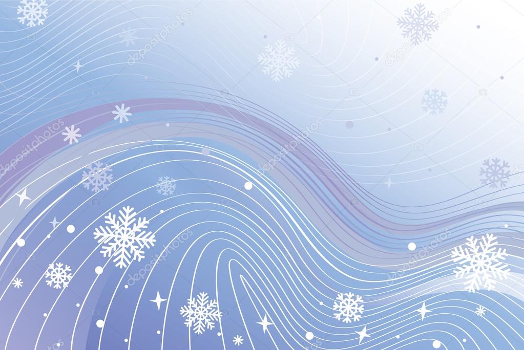 Abstract Gradient background with lines and snowflakes.Winter ba