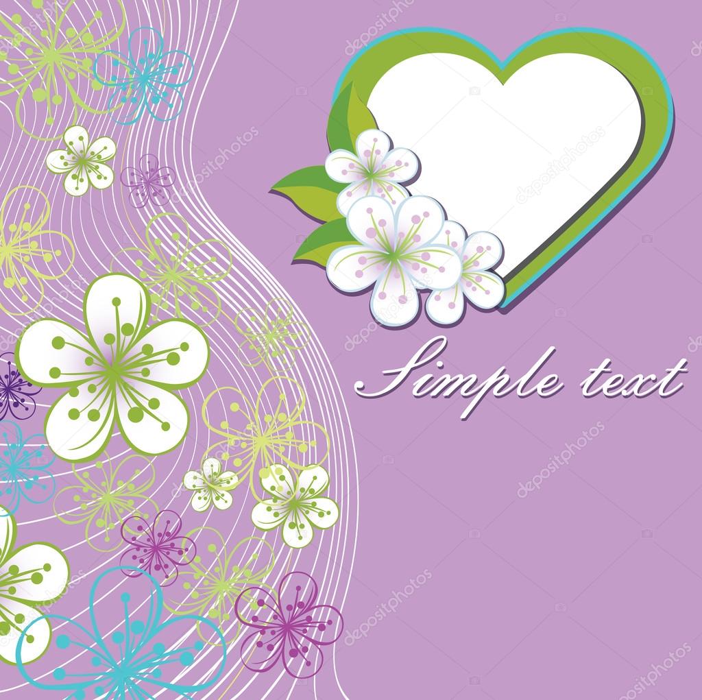 Design for wedding template.Spring flowers,line background