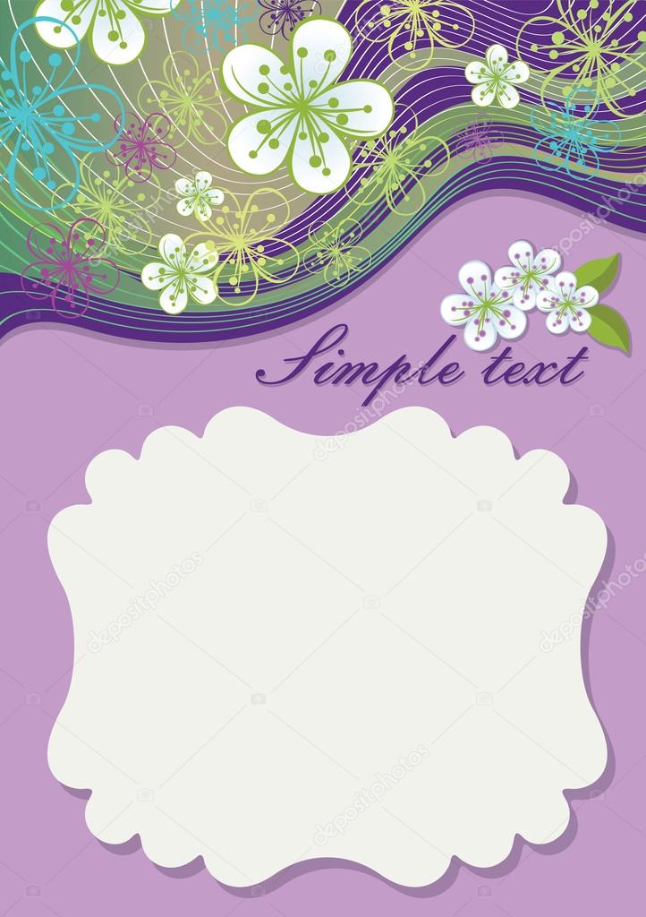Spring flowers and line background.Vertical design template