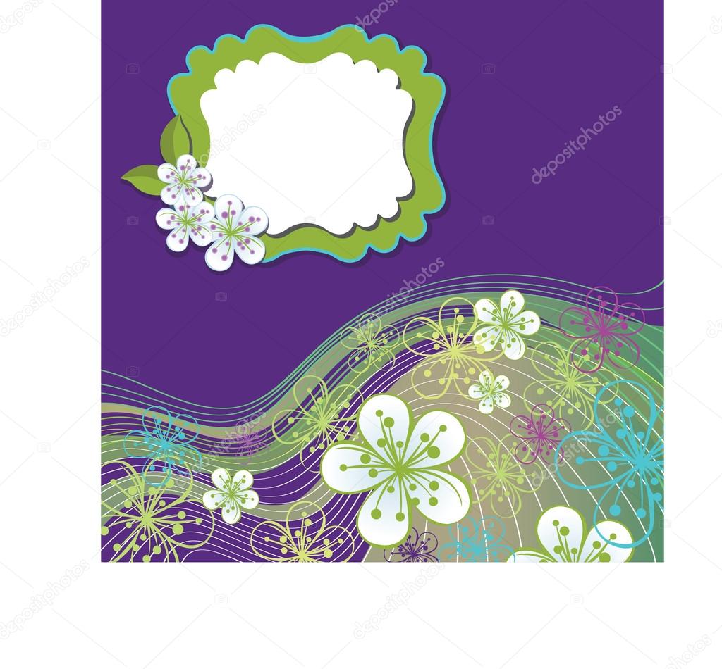 Spring flowers background. Design template