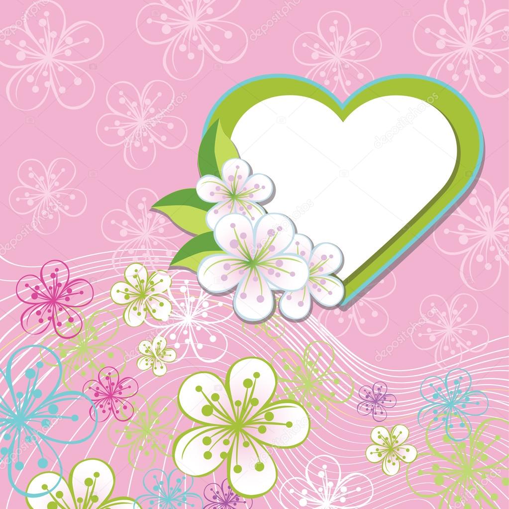 Floral Design for wedding template.Spring flowers,line backgroun