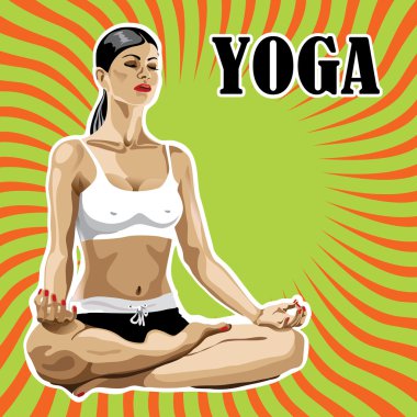 pratik Yoga lotus pose.abstract arka planda kadın