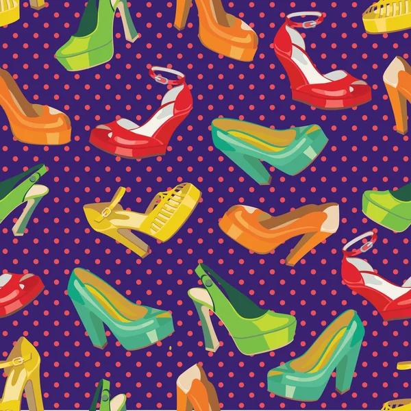 Zapatillas de tacón alto para mujer de moda colorida. Ilustración de moda vectorial — Vector de stock