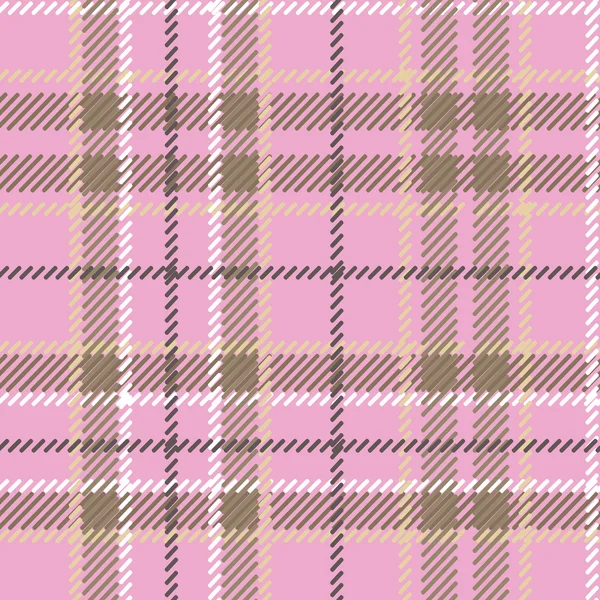 분홍색, 회색, 베이지색, 갈색과 흰색 타탄 원활한 패턴 — 스톡 벡터