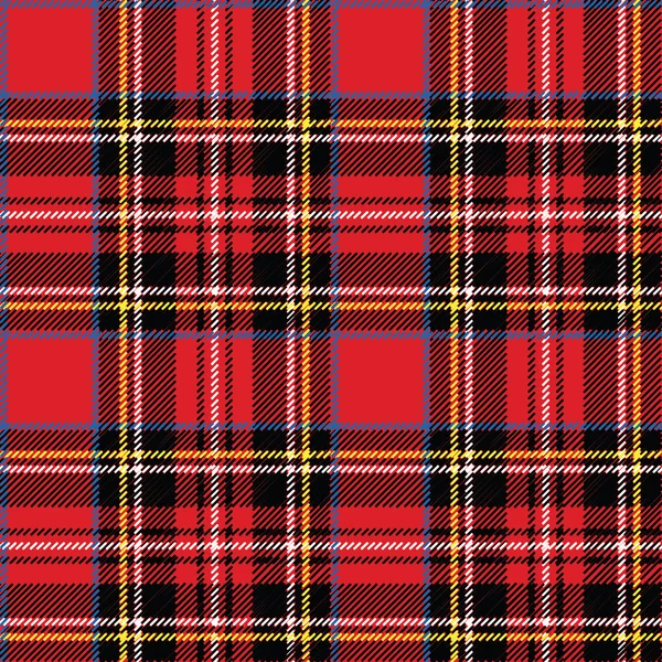 Red,black,bluе,yellow and white tartan seamless vector pattern — Stock Vector