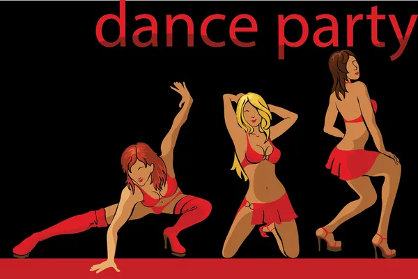 Varios baile female.Dance fiesta — Archivo Imágenes Vectoriales