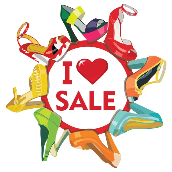 renkli moda kadınların yüksek topuk shoes.fashion poster, illustra
