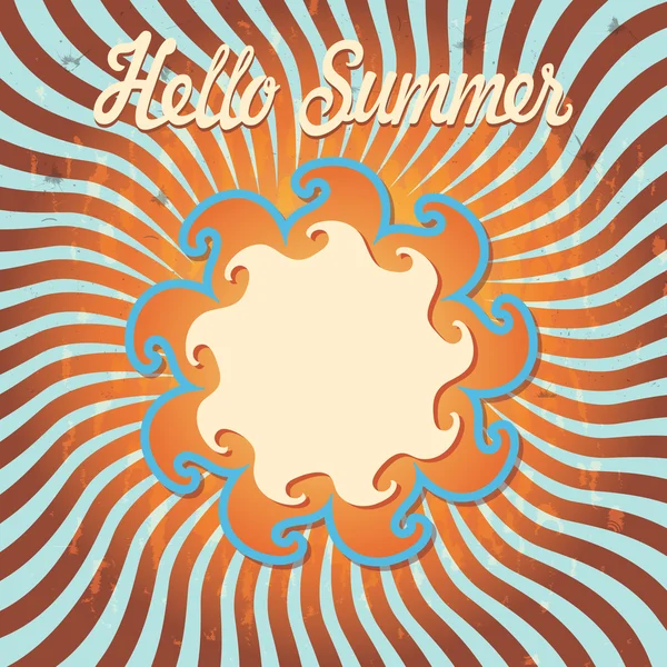 Design template Hello summer.Retro — Stock Vector