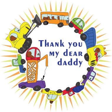 çocuğun el çizmek cars.funny doodle.father's gün