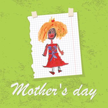 Çocuk el tebrik card.doodles.mother's gün çizimi