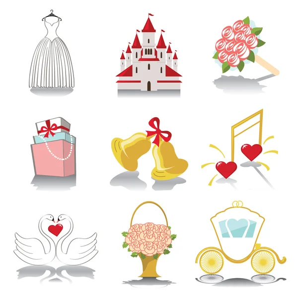 Iconos de boda de diseño — Foto de Stock