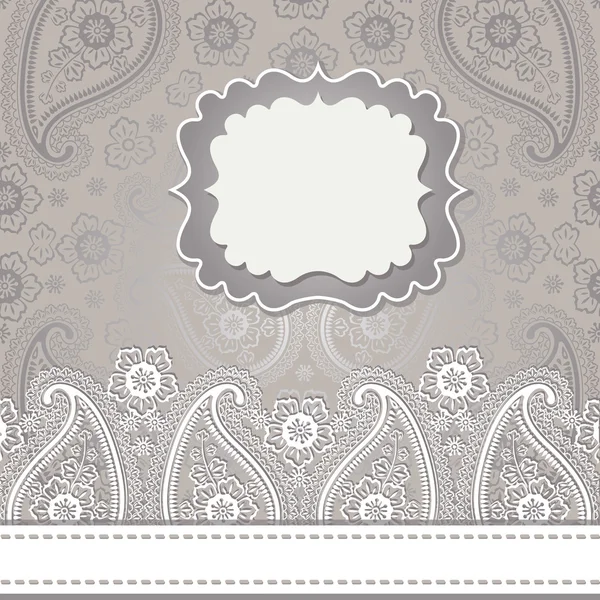 Cute design template.Paisley border lace — Stock Photo, Image