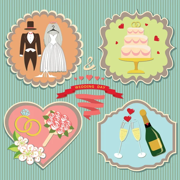 Label set wedding elements. — Stock Photo, Image