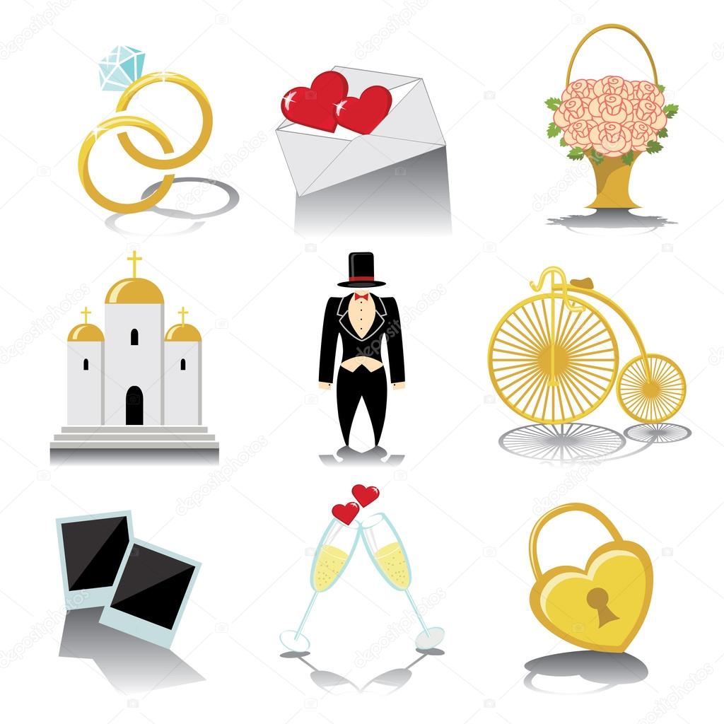 Design wedding icons