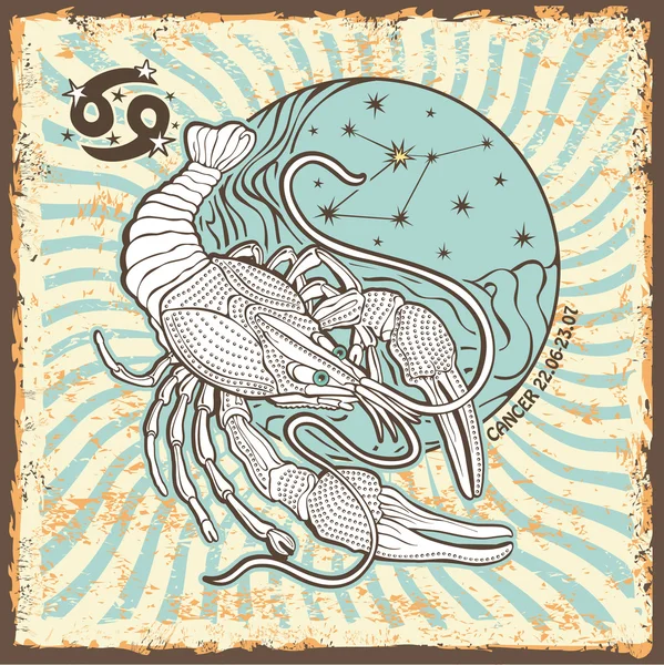 Carte Horoscope Vintage signe du zodiaque — Photo