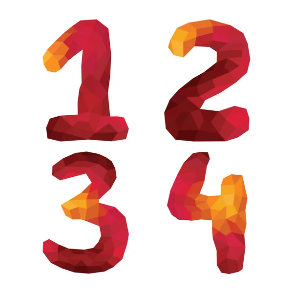 Polígonos números isolados 1,2,3,4 — Fotografia de Stock