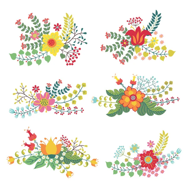 Set with vintage flowers composition — 图库照片