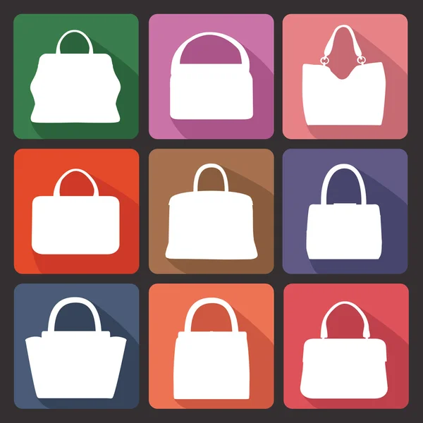 Silhouettes of fashion women's handbag — Stock Photo, Image