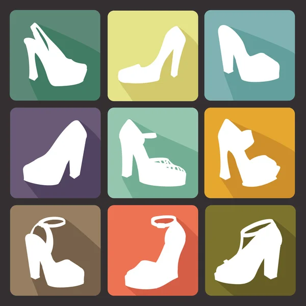 Siluety na vysokém podpatku boty — Stock fotografie