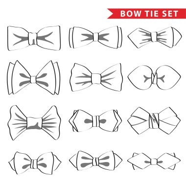Outline bow ties clipart