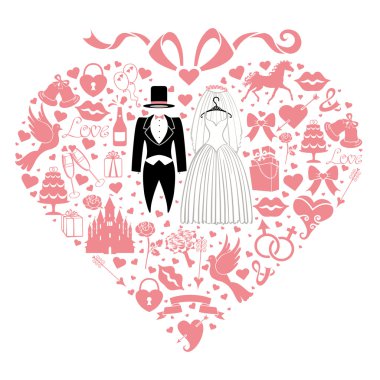 Design with Wedding dress clipart