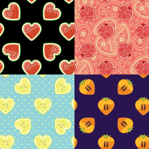 Set of Fruit seamless pattern. — Stock Photo, Image
