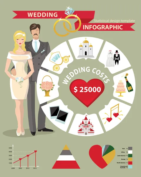 Conjunto de infografía de boda — Foto de Stock