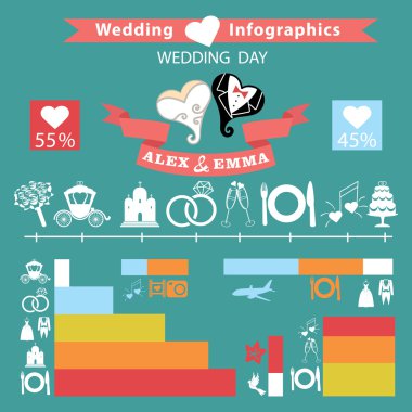 Düğün infographics seti