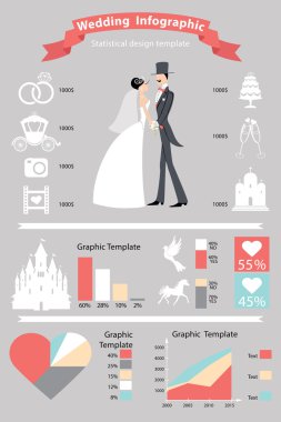 Düğün infographics seti