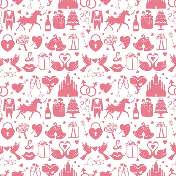 Wedding elements in seamless pattern — Stock Photo, Image